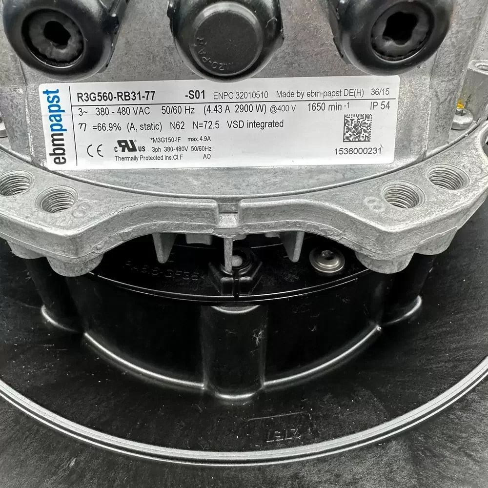 R3G560-RB31-77 ebmpapst 380-480VAC 560mm Centrifugal Fan R3G560-RB31-77 ebmpapst 380-480VAC 560mm Centrifugal Fan
