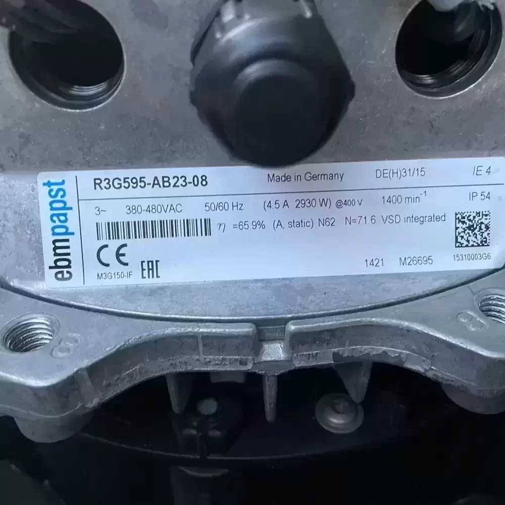 R3G595-AB23-08 ebmpapst 380-480VAC 595mm Centrifugal Fan