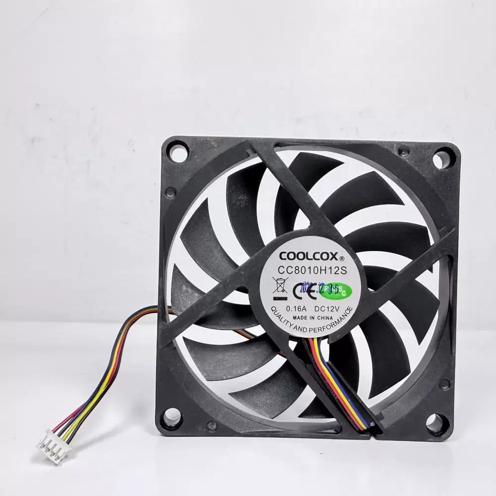 CC8010H12S COOLCOX 12VDC 80x80x10mm PWM Slim Axial Fan