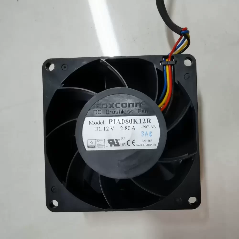 PIA080K12R-P07-AB Foxconn 12VDC 80x80x38mm PWM Axial Fan
