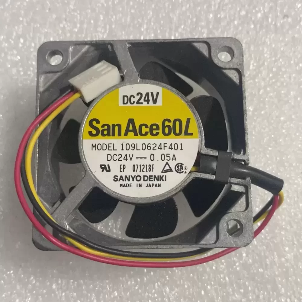 109L0624F401 Sanyo Denki 24VDC 1.2W 60x60x25mm Axial Fan 109L0624F401 Sanyo Denki 24VDC 1.2W 60x60x25mm Axial Fan