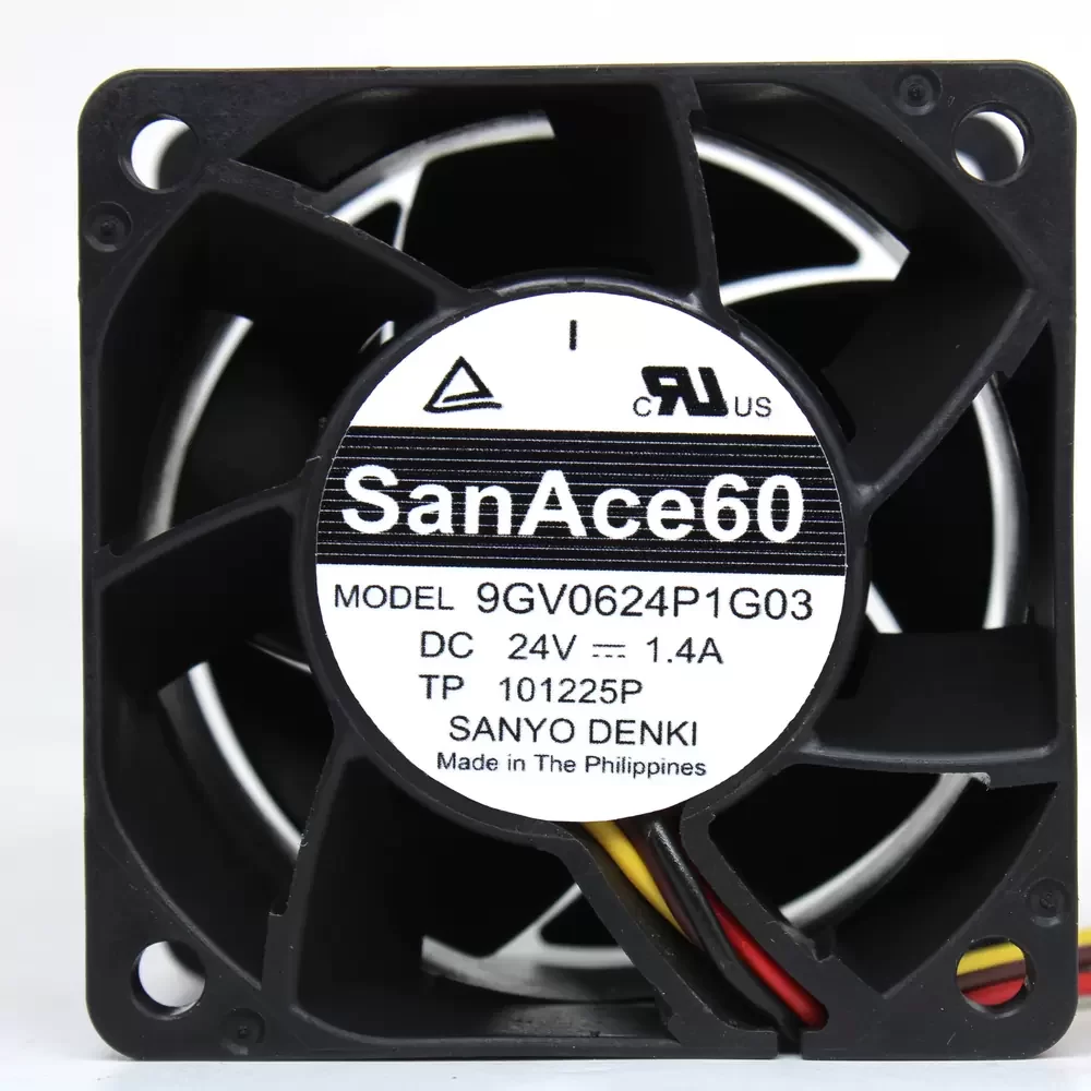 9GV0624P1G03 Sanyo Denki 24VDC 1.4A 60x60x38mm Axial Fan 9GV0624P1G03 Sanyo Denki 24VDC 1.4A 60x60x38mm Axial Fan