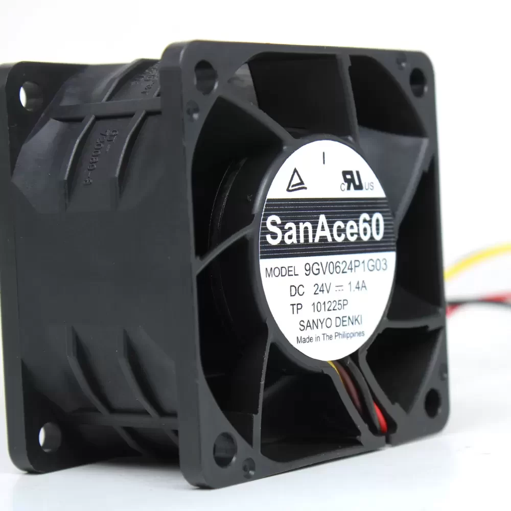 9GV0624P1G03 Sanyo Denki 24VDC 1.4A 60x60x38mm Axial Fan 9GV0624P1G03 Sanyo Denki 24VDC 1.4A 60x60x38mm Axial Fan