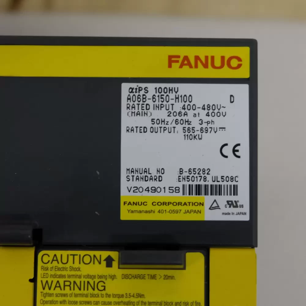 A06B-6150-H100 FANUC 400-480VAC 110kW Alpha i Power Supply