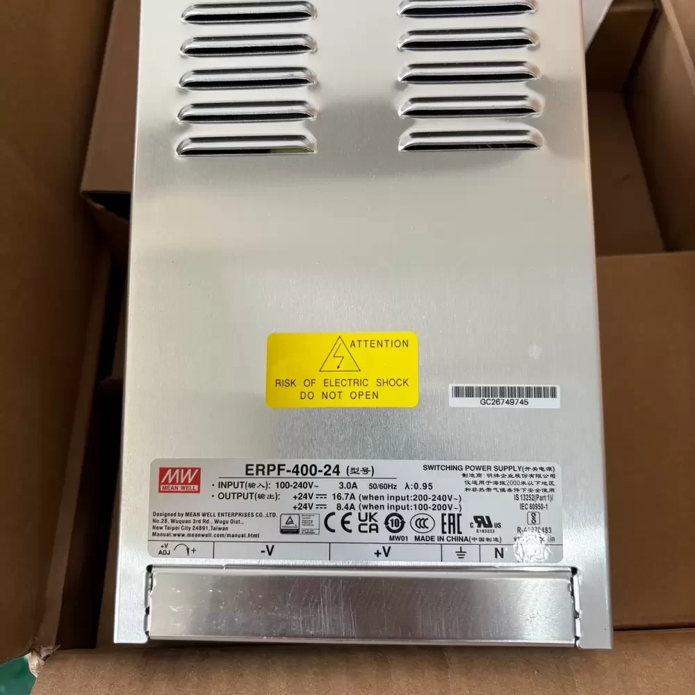 ERPF-400-24 Mean Well 24VDC 400.8W 16.7A Enclosed Power Supply
