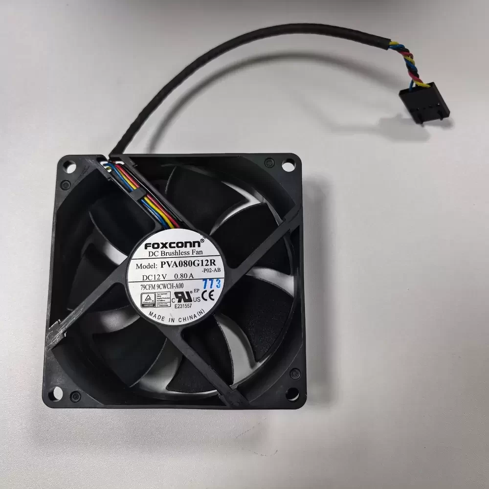 PVA080G12R-P02-AB Foxconn 12VDC 0.80A 80x80x25mm Axial Fan