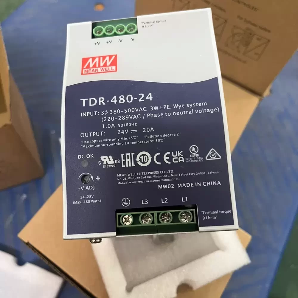 TDR-480-24 Mean Well 24VDC 480W 20A DIN Rail Power Supply