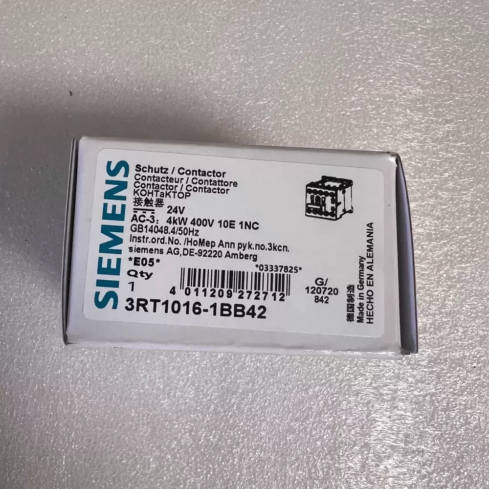 3RT1016-1BB42 Siemens 24VDC 4kW 9A 3-Pole Contactor