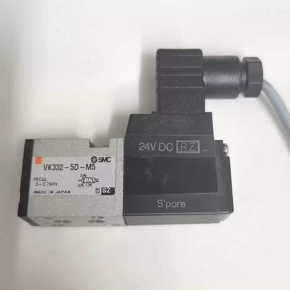 VK332-5D-M5 SMC 24VDC M5 Direct Poppet 3-Port Solenoid Valve
